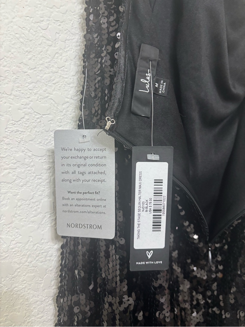 NWT Lulus Black Sequin Halter Maxi Dress